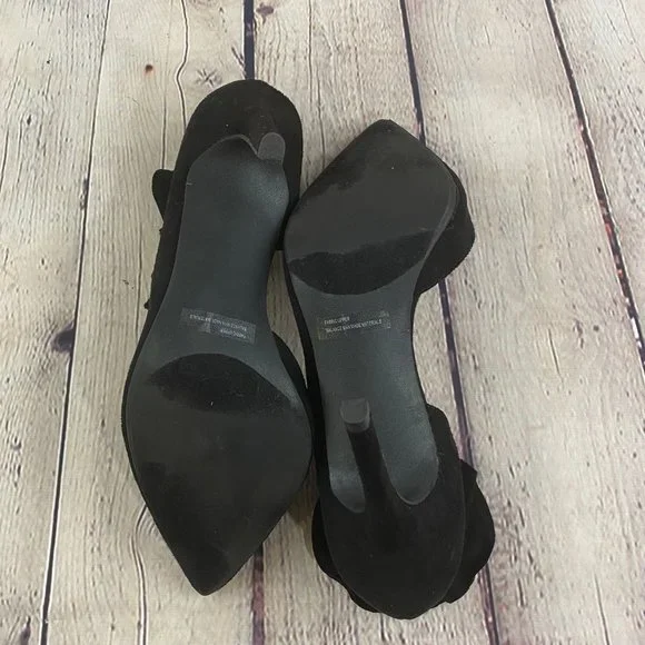 New York & Co Black Suede Stiletto High Heel Pumps - Picture 7 of 7